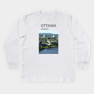 Ottawa Ontario Canada Skyline Urban Cityscape Gift for Canadian Canada Day Present Souvenir T-shirt Hoodie Apparel Mug Notebook Tote Pillow Sticker Magnet Kids Long Sleeve T-Shirt